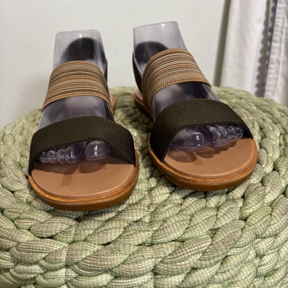 Sorel Ella II Two Strap Sandal Green/Tan Sporty Elastic Strap Flat Sandals NWOB - Picture 10 of 15